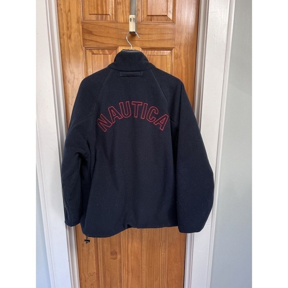 Vintage Mens NAUTICA NX2000 Red/Navy Blue Reversible Gorpcore Reflective Sz L - Picture 4 of 7